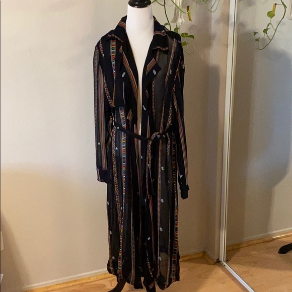 Urban Outfitters Longline Sheer Printed Jacket - Picture 5 of 7